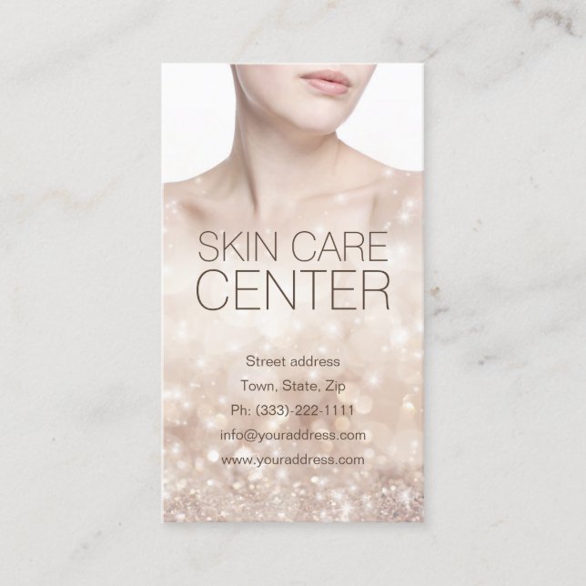 Skin Care Center Dermatologist Shimmering Card (Front)