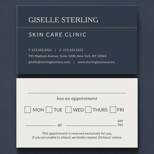 Skin Care Clinic Office Appointment Reminder Card