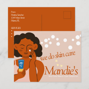 Skin Care Esthetician Business Salon Branding Lady Postcard