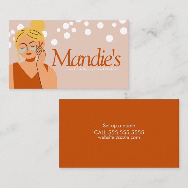 Skin Care Esthetician Business Salon  Business Card (Front/Back)