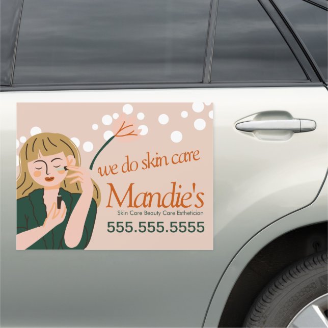 Skin Care Esthetician Business Salon Girl Car Magnet (In Situ)