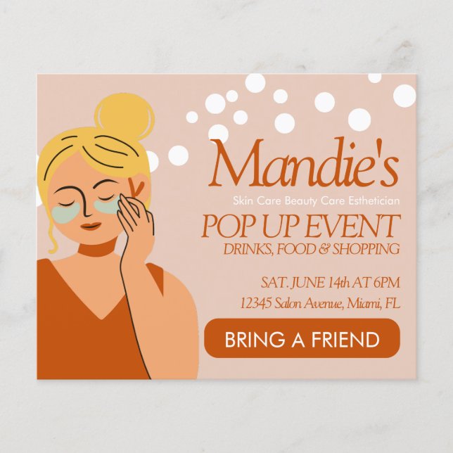 Skin Care Esthetician Business Salon Pop Up Event  Flyer (Front)