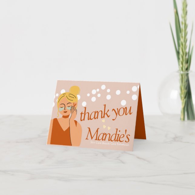 Skin Care Esthetician Business Salon Thank You (Front)