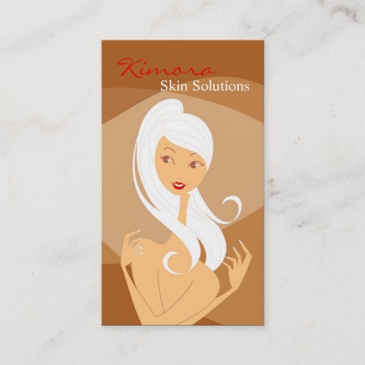Customizable Skin Care Massage Spa Vector Girl Business Card
