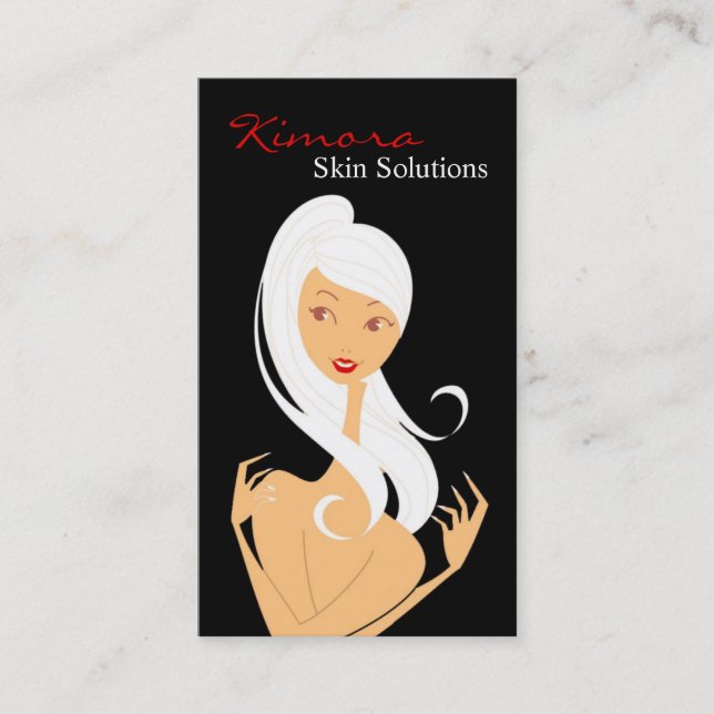 Skin Care Massage Spa Vector Girl Business Card (Front)