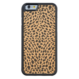 Skin cheetah decor carved maple iPhone 6 bumper case