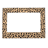 Leopard Print Cheetah Blush Pink Pattern Magnetic Frame | Zazzle