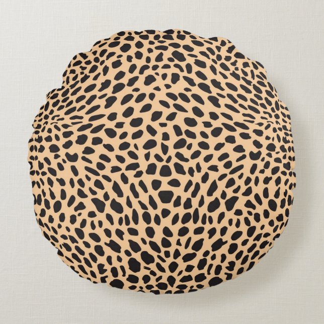 Skin cheetah decor round pillow (Front)