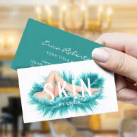 Skin Clinic Laser Hair Removal Teal Feather Business Card