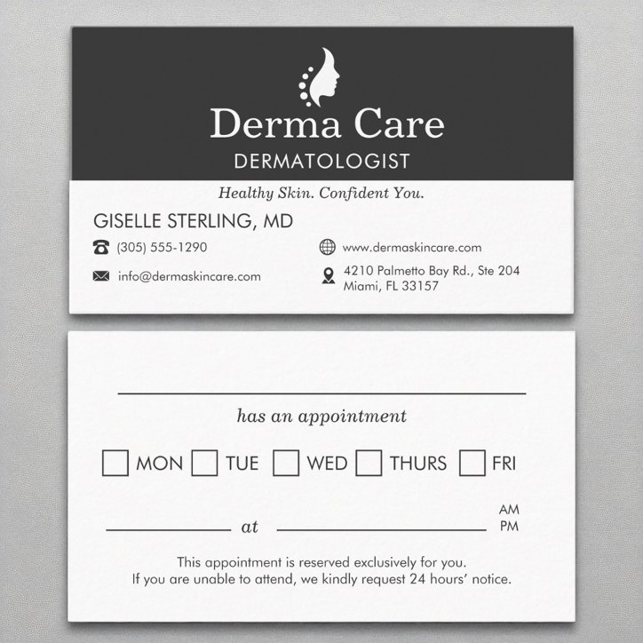 Skin Doctor Dermatologist Office Appointment Business Card