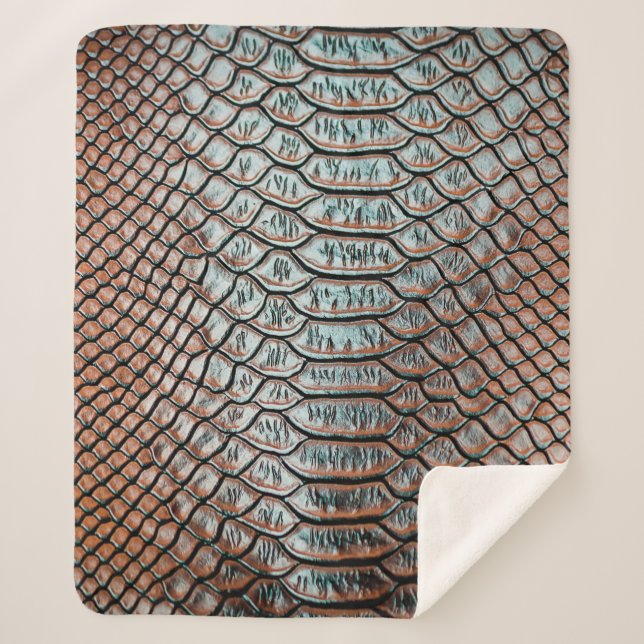 skin leather texture backgroundtexture,crocodile,l sherpa blanket (Front)