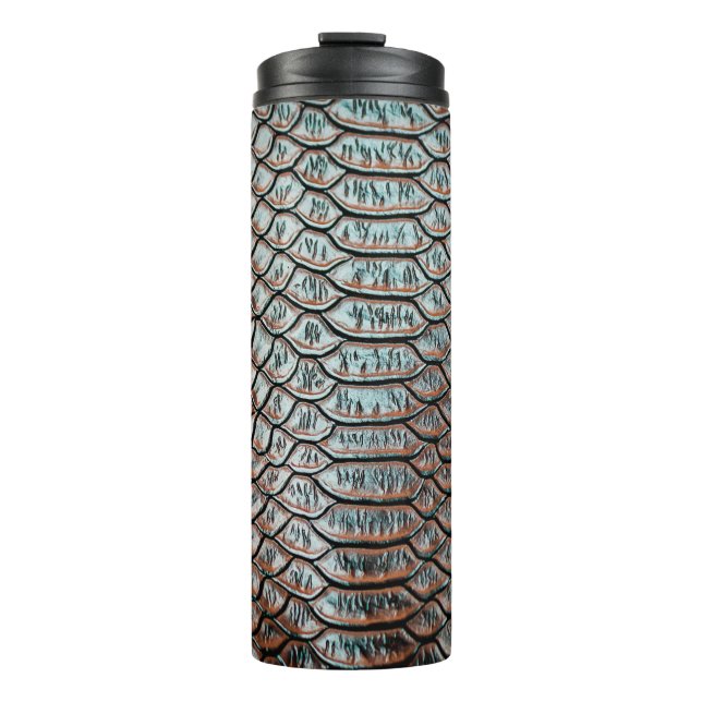skin leather texture backgroundtexture,crocodile,l thermal tumbler (Front)