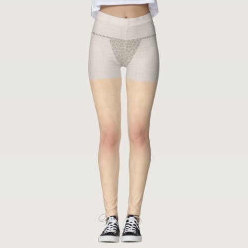 Skin Texture With See Through Shorts Legging