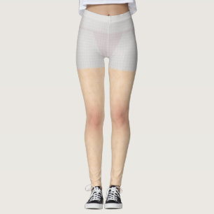 Skin Texture With White See Through Shorts Leggings