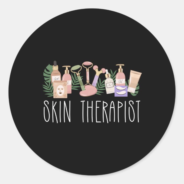 Skin Therapist Esthetician Esthetics Classic Round Sticker (Front)