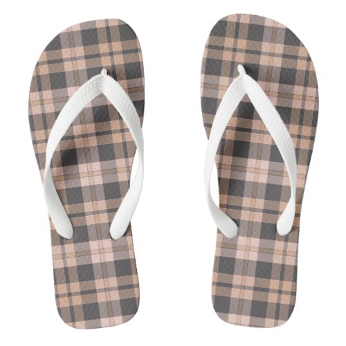 Skin_tones Plaid Pattern Flip Flops