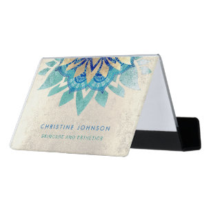 skincare and esthetics design desk business card holder