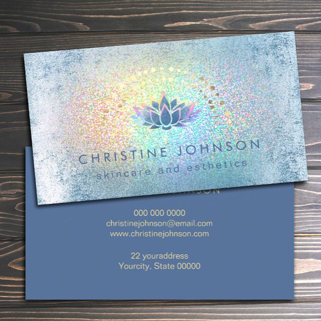 skincare and esthetics logo lotus on FAUX foil Business Card (Creator Uploaded)