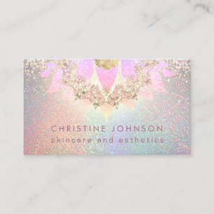 • skincare and esthetics pink decor business card