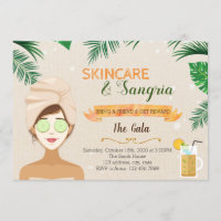 Skincare and Sangria theme invitation