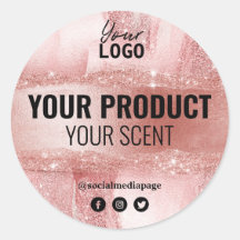 Skincare And Spa Product Labels In Rose Gold