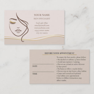 Skincare & Beauty Before care Appointment Card