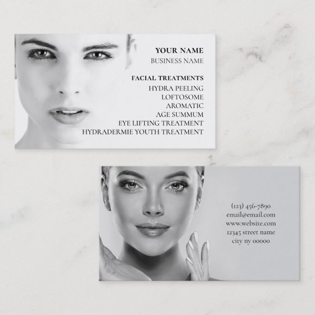 Skincare & Beauty Salon Business Card (Front/Back)
