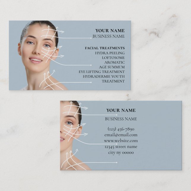 Skincare & Beauty Salon Business Card (Front/Back)