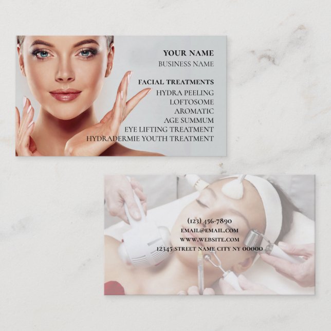 Skincare & Beauty Salon Business Card (Front/Back)