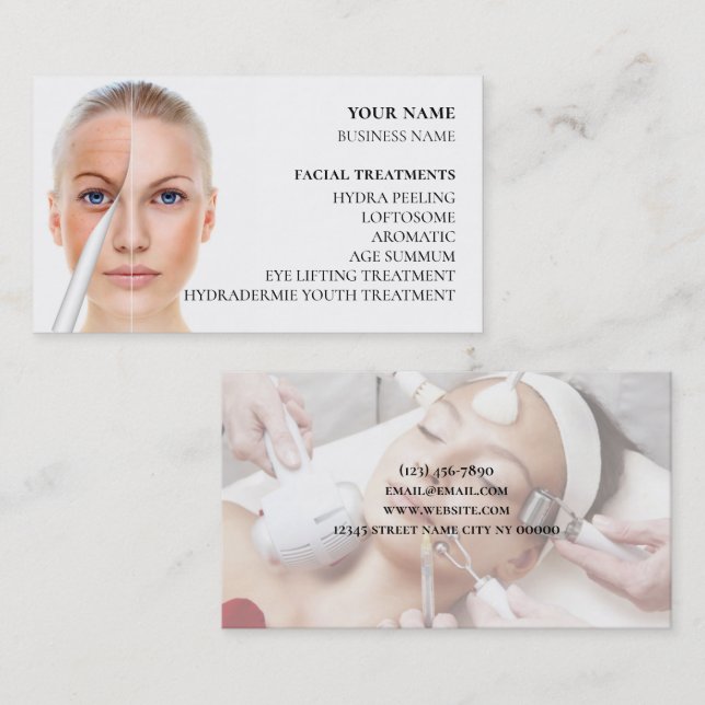 Skincare & Beauty Salon Business Card (Front/Back)