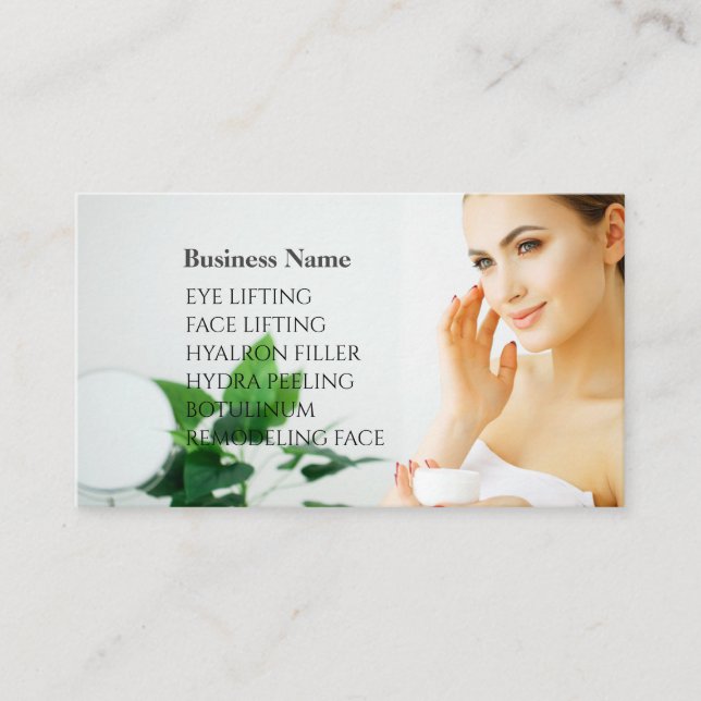 Skincare & Beauty Salon Visitenkarte  Business Card (Front)