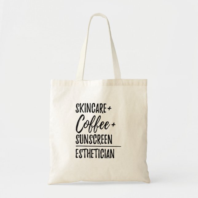 Skincare Coffee Sunscreen Esthetician Tote Bag (Front)