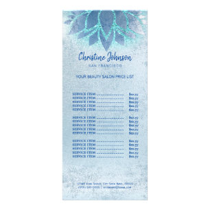 skincare esthetician blue lotus price list rack card
