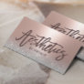 Skincare Esthetician Blush Rose Gold Aesthetics Business Card