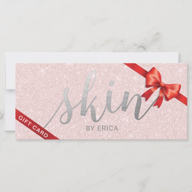 Skincare Esthetician Gift Certificates Blush Pink (Front)