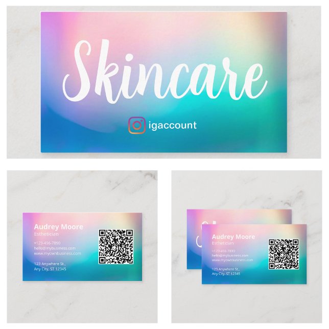 Skincare Esthetician QR Code Business Card (Skincare Esthetician QR Code Business Card
)
