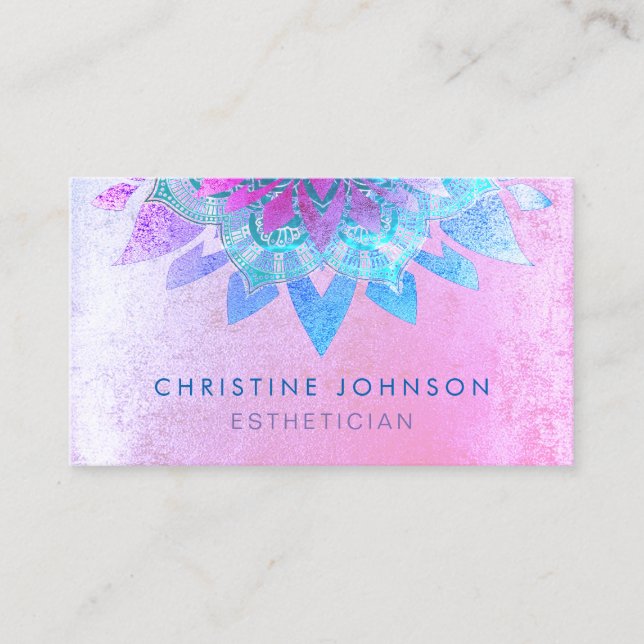 skincare esthetics purple business card (Front)