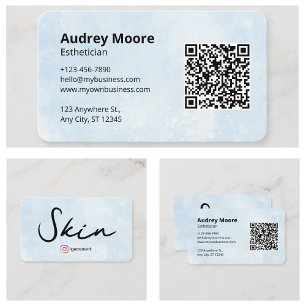 Skincare Makeup Esthetician Logo QR Code Templates Business Card