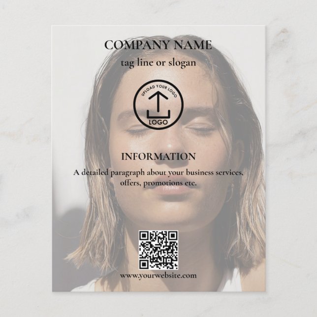 Skincare Promotional Business Logo QR Code Photo Flyer (Front)