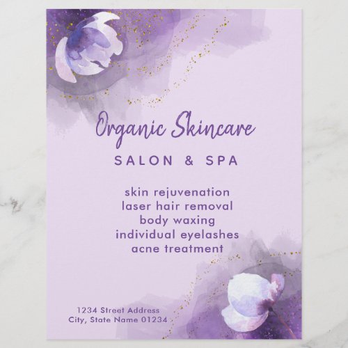 skincare purple watercolor  flyer