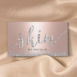 Skincare Salon Rose Gold Luxury Esthetician Business Card