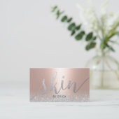 Skincare Salon Spa Esthetician Blush Rose Gold Business Card (Standing Front)