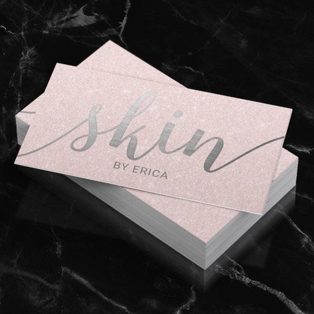 Skincare Salon Spa Esthetician Elegant Blush Pink Business Card (Creator Uploaded)