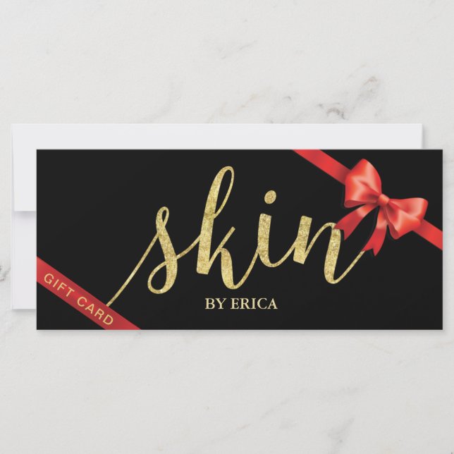 Skincare Salon Spa Esthetician Gift Certificates (Front)