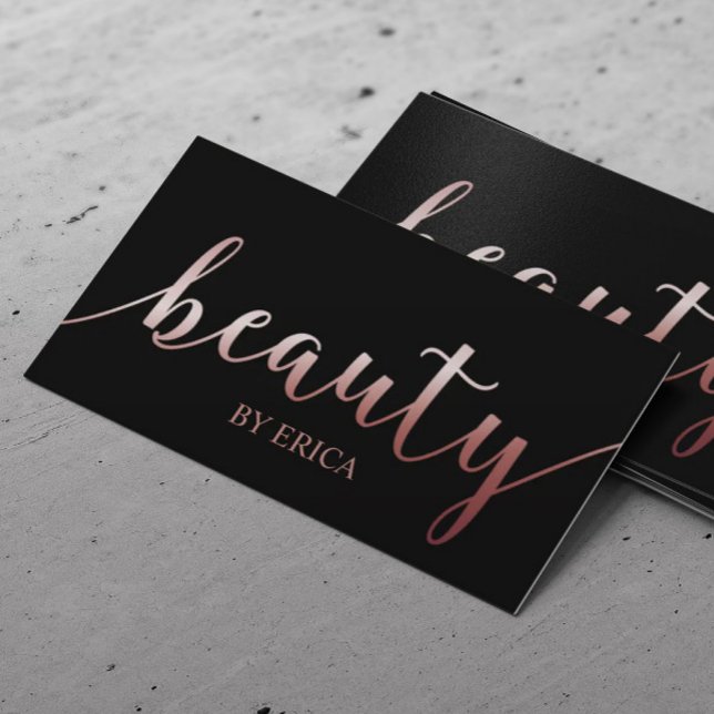 Skincare Salon Spa Esthetician Rose Gold Beauty Business Card (Creator Uploaded)