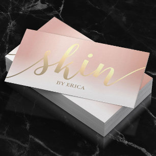 Skincare Salon Spa Esthetician Rose Gold Pastel Business Card