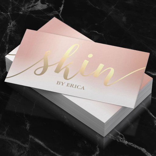 Customizable Skincare Salon Spa Esthetician Rose Gold Pastel Business Card