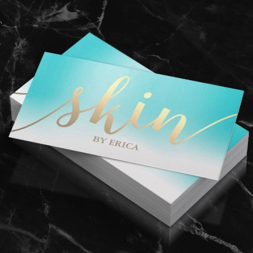 Skincare Salon Spa Esthetician Turquoise Pastel Business Card