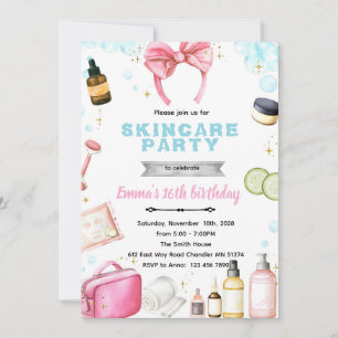 Skincare spa theme invitation