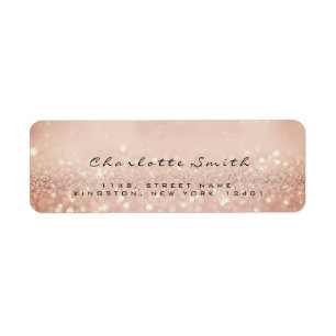 Skinn Pink Rose Glitter RSVP Return Address Labels